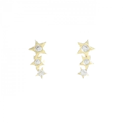 K18YG Ngôi sao Cubic Bông tai - Hàng hiệu Chính hãng