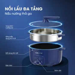 Nồi lẩu hấp KALITE KL568-S đa năng 2 tầng 11L chĩnh hãng mới 100% 572366