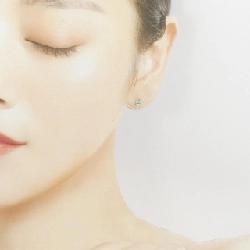 K18YG Hoa Tai Blue Topaz - Hàng hiệu Chính hãng 868543