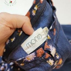 Váy đầm MONO linen xanh đậm pha hoa nhí 14516