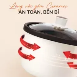 🧡 UNIE USC208 – Gốm Ceramic tự nhiên, nấu không độc hại, chuẩn healthy! 715265