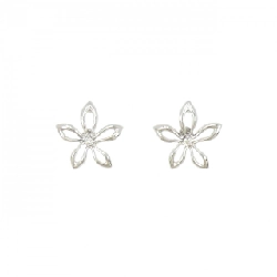 PT/K14WG Bông tai kim cương hoa 0.04CT - Hàng hiệu Chính hãng