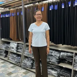 Quần thun ống loe trung niên nâu đậm 782159