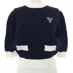 Áo len cổ tròn cotton PRADA