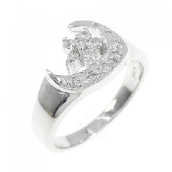 Nhẫn kim cương K18WG hình trăng 0.18CT