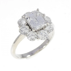 Nhẫn kim cương PT950 1.007CT E SI2 cắt hình Emerald - Hàng hiệu Authentic