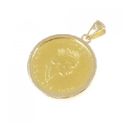 K18YG(枠) Đồng xu Mặt dây chuyền - Hàng hiệu Chính hãng