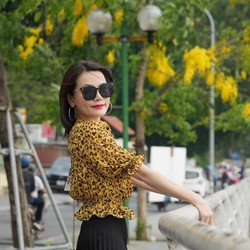 Áo kiểu họa tiết da  báo sz S new 90% 189358