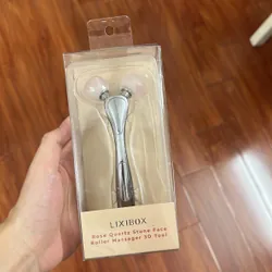 Thanh Lăn Massage Mặt Đá Thạch Anh Hồng Lixibox Rose Quartz Stone Face Roller Massager 3D 595658