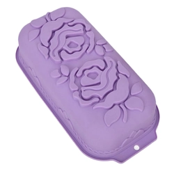 Khuôn silicon làm bánh, rau câu, bánh mì hoa hồng đôi - Loại 29 cm - Mã số 1109 338332