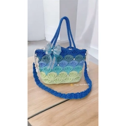 Túi họa tiết vỏ sò bằng len handmade, túi đi biển, đi du lịch, dạo phố 519771