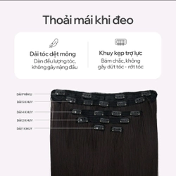 Tóc giả kẹp phím Capelli 45cm màu nâu đen new 90% 469944