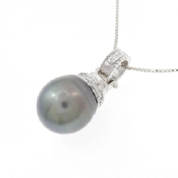 K18WG Ngọc trai đen dây chuyền - Hàng hiệu Chính hãng 856963