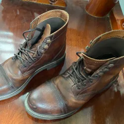 Giày Boots Nam da thật kích cỡ 40, màu nâu sẫm 996217