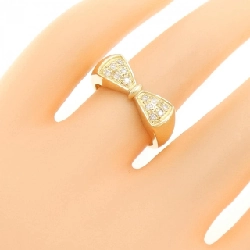 Nhẫn kim cương K18YG hình ruy băng 0.12CT 673211