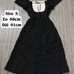 Váy Ren Đen Phối Trắng Vintage