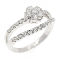 Nhẫn kim cương hoa K18WG 0.40CT