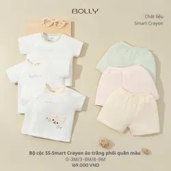 Bộ cộc tay Bolly vải PETIT thông hơi kháng khuẩn 936560