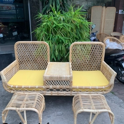 Băng ghế mây 2 chỗ decor spa 475783