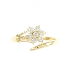 Nhẫn kim cương 750YG hình hoa - Hàng hiệu Authentic 855999