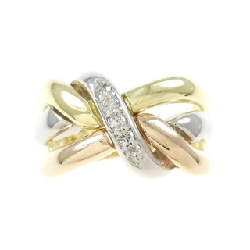 Nhẫn kim cương K18YG/PT900/K18PG 0.14CT 670742