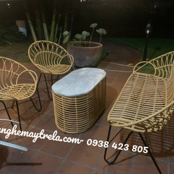 Bàn ghế mây nhựa thiết kế thanh mảnh 463485