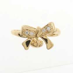 Nhẫn kim cương hình ruy băng × trái tim K18YG 0.03CT - Hàng hiệu Authentic 854577