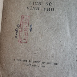 Lịch sử Vĩnh Phú | Ty văn hóa thông tin | 1980 khổ to | tình trạng như hình 526464
