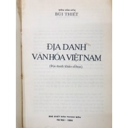 Địa danh văn hoá Việt Nam ( địa danh khảo cổ học ) - Bùi Thiết 126812