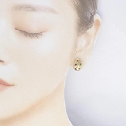 Bông tai đá màu Mikimoto - Hàng hiệu Authentic 845176