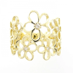 Nhẫn kim cương hoa K18YG 0.06CT 672642