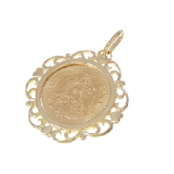 Mặt dây chuyền đồng xu 18KYG (khung) - Hàng hiệu Authentic