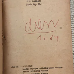 Tuyển tập thơ của Nam tước/nhà thơ người Anh George Gordon Byron 724822