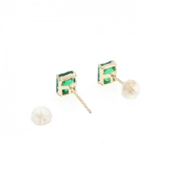 K18YG Bông tai thủy tinh - Hàng hiệu Authentic 872340