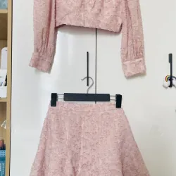 Bộ váy croptop, màu hồng, sizeS 1013491