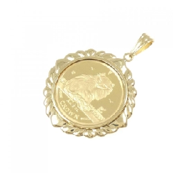 K18YG(枠) Đồng xu Mặt dây chuyền - Hàng hiệu Chính hãng 866378