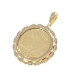 K18YG(枠) Đồng xu mặt dây chuyền - Hàng hiệu Authentic 870521