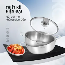 Nồi inox liền khối Kalite KCP2602 3 lớp dày, bắt từ 98%, an toàn sức khỏe 573897