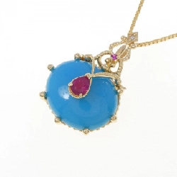 K18YG Đá màu Dây chuyền - Hàng hiệu Chính hãng 858257