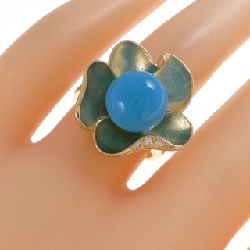 Nhẫn ngọc lam K18YG 9mm 669582