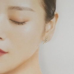 K10YG Lá Cây Bông Tai Hình Khối - Hàng hiệu Chính Hãng 869963