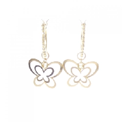 K18YG Bướm Bông Tai - Hàng hiệu Chính hãng