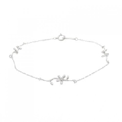 K18WG Vòng tay kim cương hoa 0.07CT - Hàng hiệu Authentic 870145