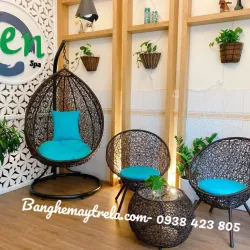 Xích đu kèm bàn ghế ban công mây nhựa 1008059