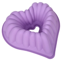 Khuôn silicon làm đế bánh, rau câu hình tim gợn sóng có lõi - Loại 30 cm - Mã số 1189 338638