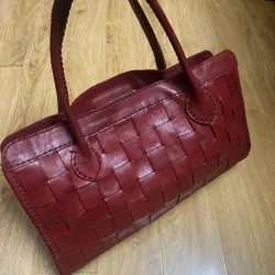 Túi tote nữ sz 37*20*10 da thật đan 2hand 934530
