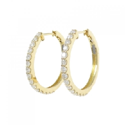 Bông tai kim cương K18YG 0.808CT - Hàng hiệu Chính hãng