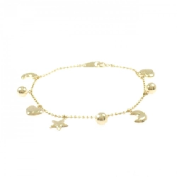 K18YG Heart × Star × Moon Bracelet - Hàng hiệu Authentic 873031