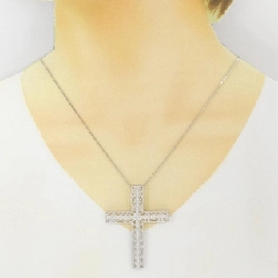 K18WG Dây chuyền kim cương chéo 0.92CT - Hàng hiệu Chính hãng 860472