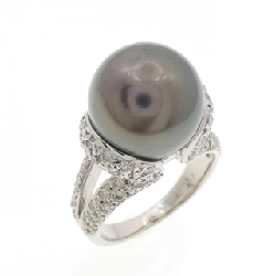 Nhẫn ngọc trai đen PT900 12.3mm - Hàng hiệu Authentic